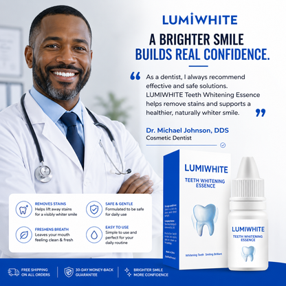 Dentist using LUMIWHITE Teeth Whitening Powder for smile care